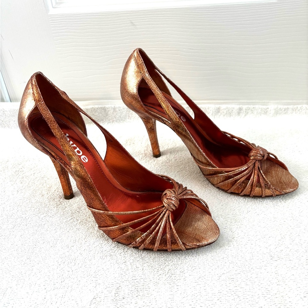 Beautiful Hype Metallic Bronze/Orange Heels